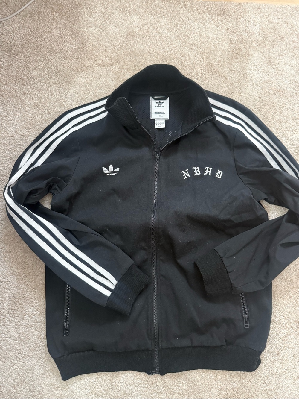 Adidas x Neighborhood Black Track Jacket with White Stripes